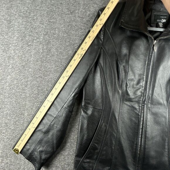 East 5th Leather Jacket Womens Sz L Black Full Zip Lined Moto Street Fashion - Picture 12 of 12